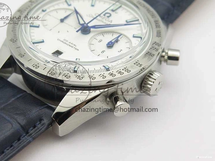 0126 AllSeason Speedmaster ’57 Co-Axial OMF 1:1 Best Edition White Dial Blue Markers A9300 (Free Leather Strap) 8132